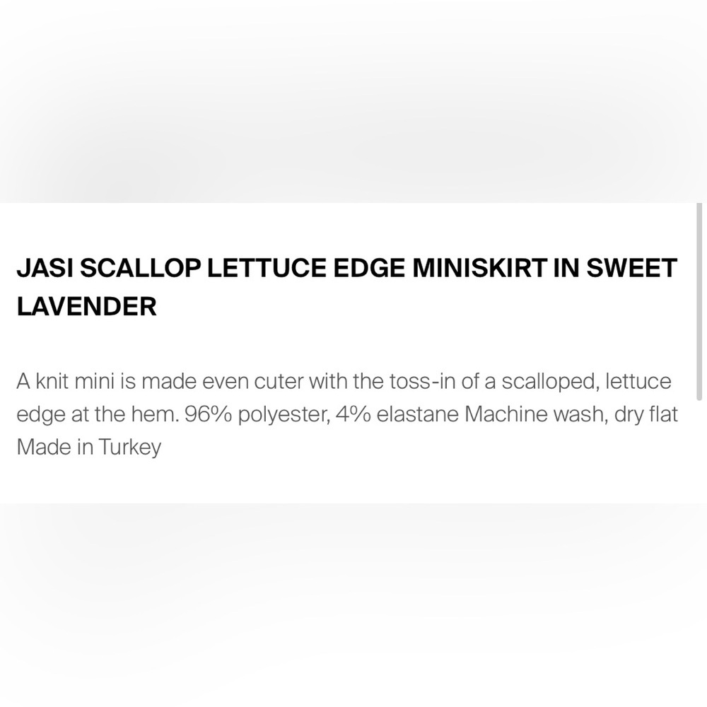 Noisy May Lavender scallop lettuce edge miniskirt - Picture 6 of 6